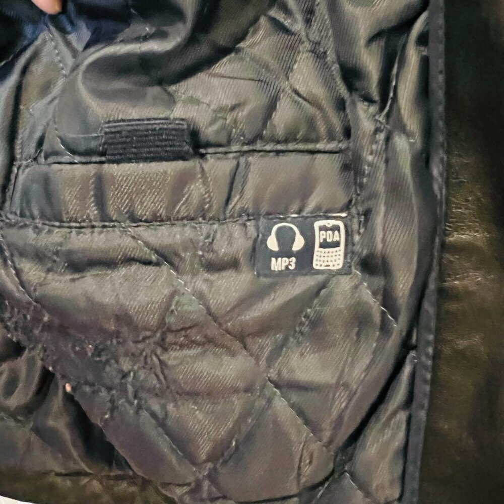 Vintage Dockers Men's L Quilted Soft Leather Iconic Bomber Jacket Coat Black - Picture 13 of 16